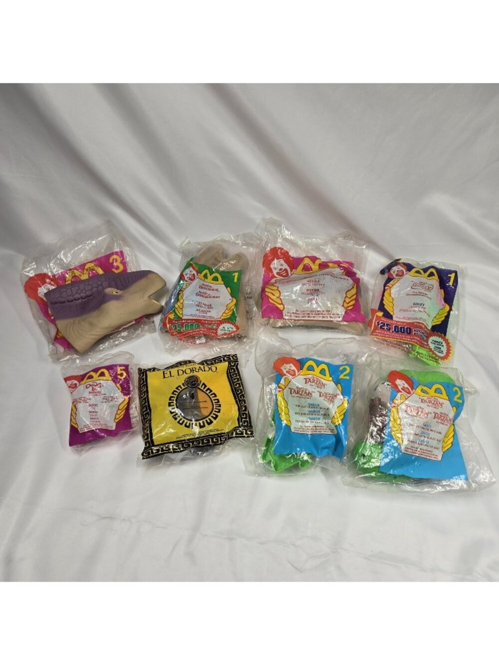Lot Of 8 Vintage McDonalds & Burger King Toys Dinosaur Tarzan Goofy El Dorado